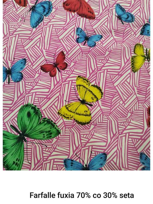 tessuto in seta e cotone stampa Laboratorio Capri | SETACOTONEFARFALLEFUCSIA